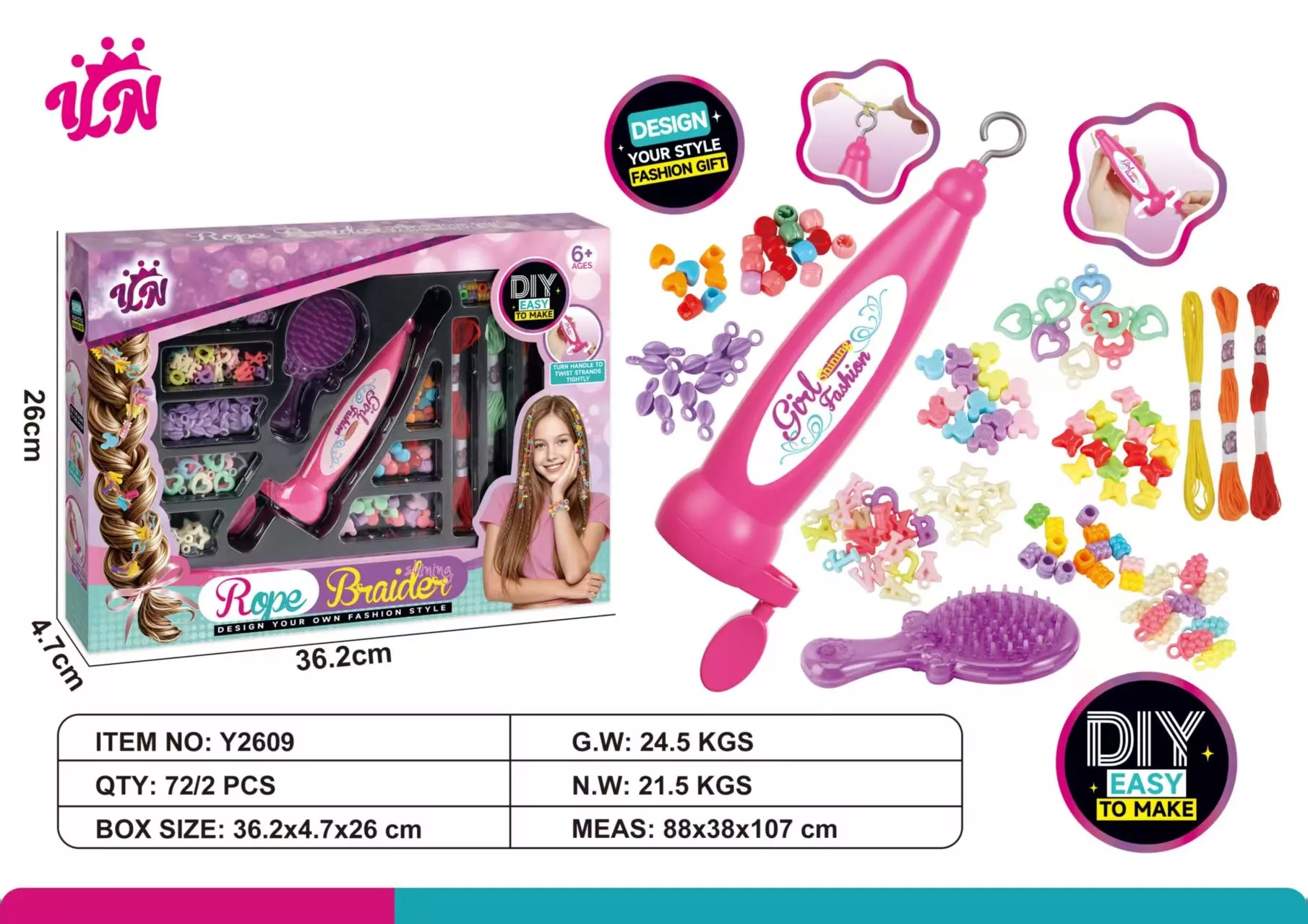 KIT TRENZADOR DE PELO MANUAL -ROPE BRAIDER- 
